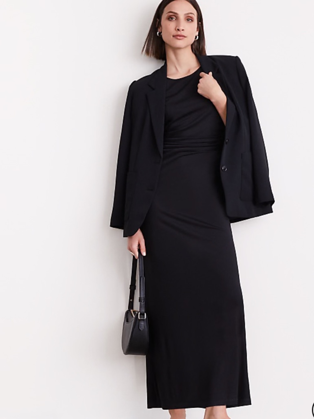 LOFT Versa Stretch Mesh Midi Dress
